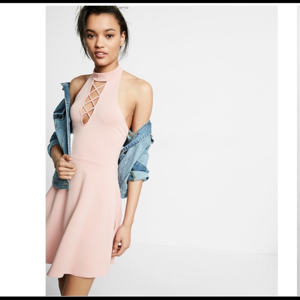 Express Halter Pink Dress Size S